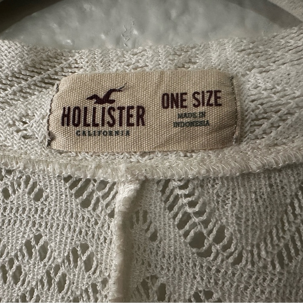 🌻3 for $13🌻 Hollister | Neutral Off White Crochet Knit Cardigan, One Size - Picture 3 of 5